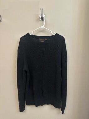 Women's Black Crewneck Knit Sweater